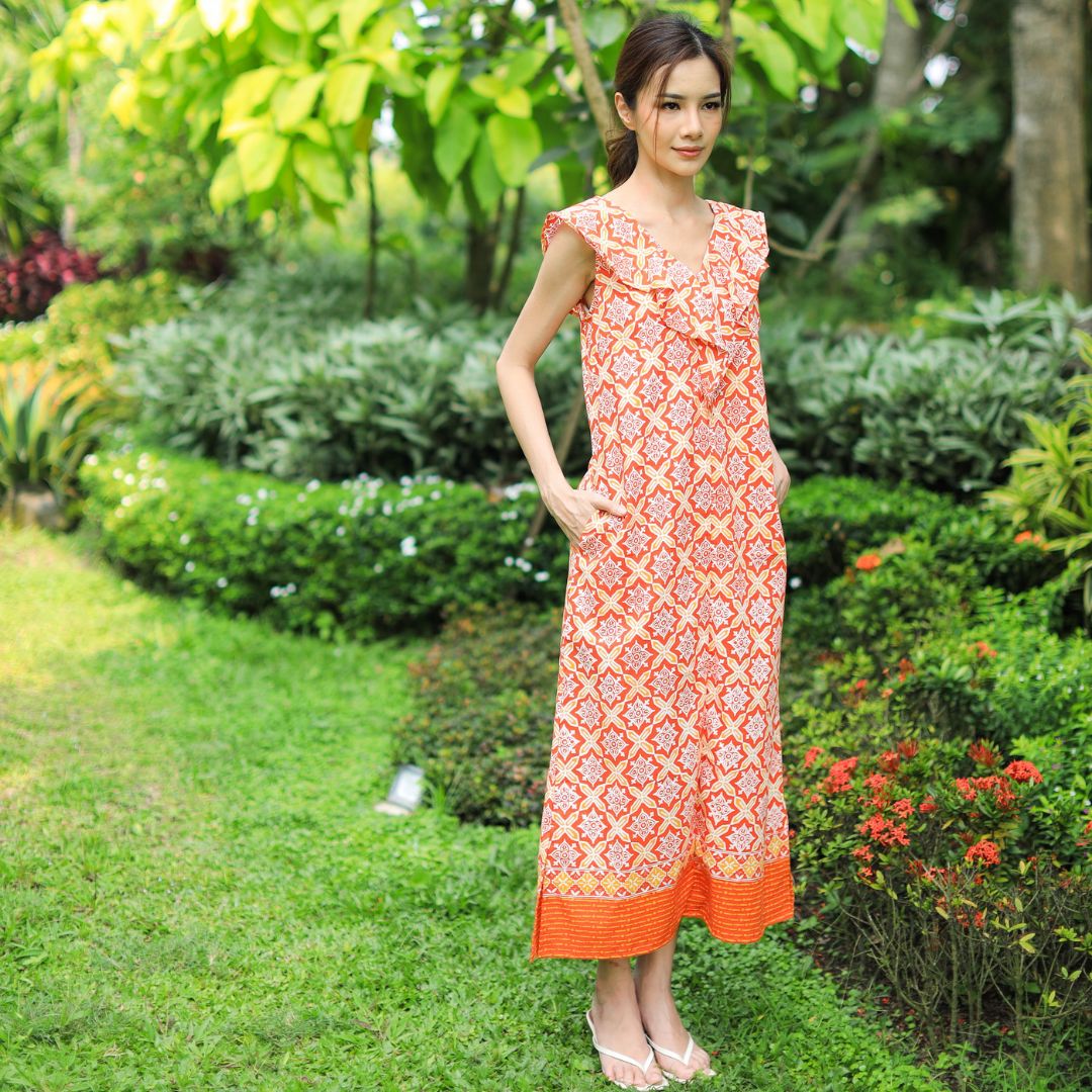 Summer Beach Maxi Batik Dress