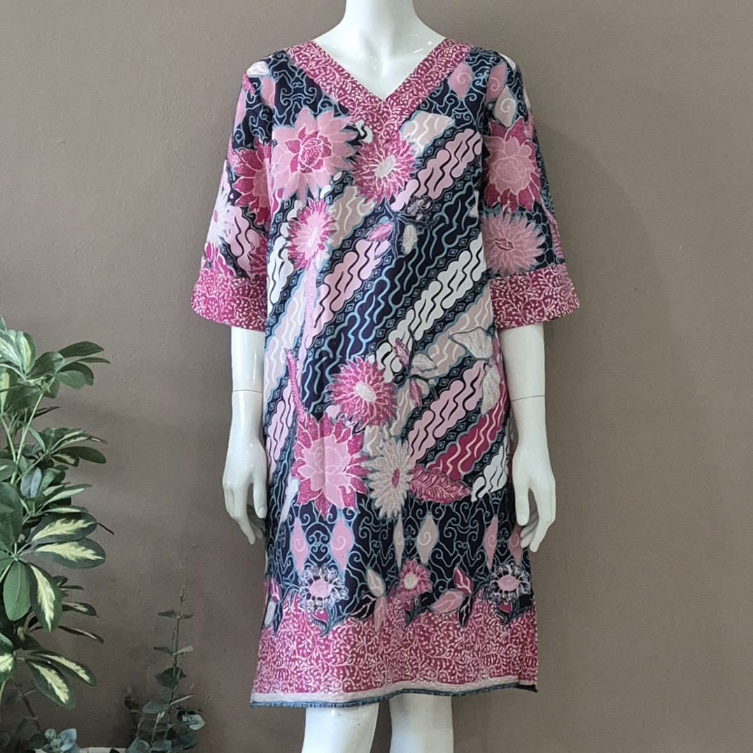Batik Tulis V Neck Dress - XL