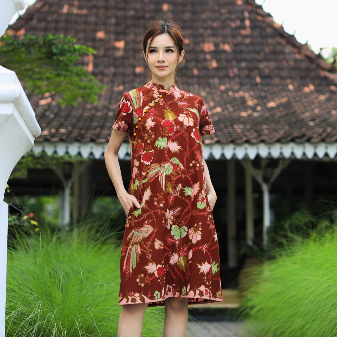 Batik Tulis Cheongsam Relax Dress - S