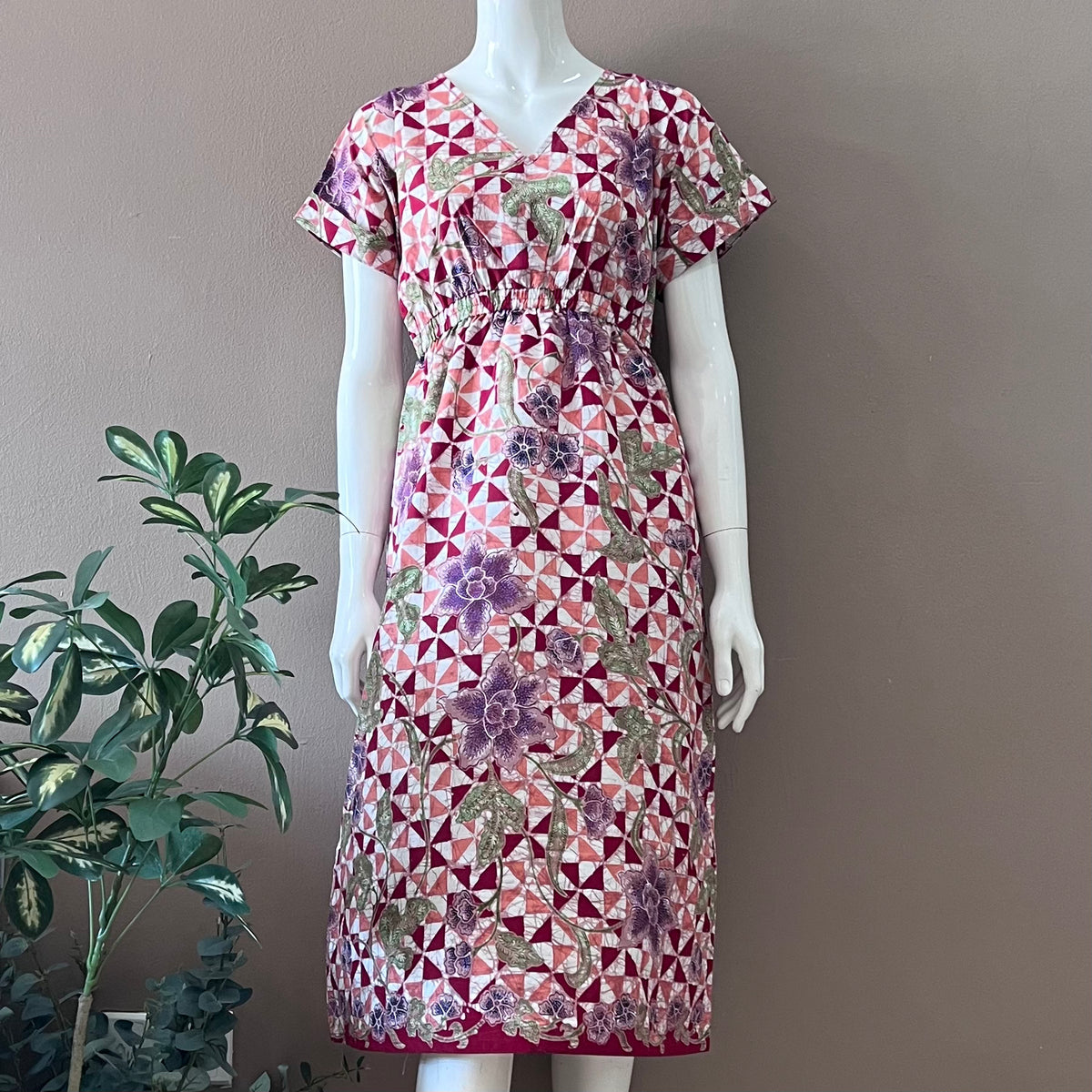 Spring Empire Batik Dress - S