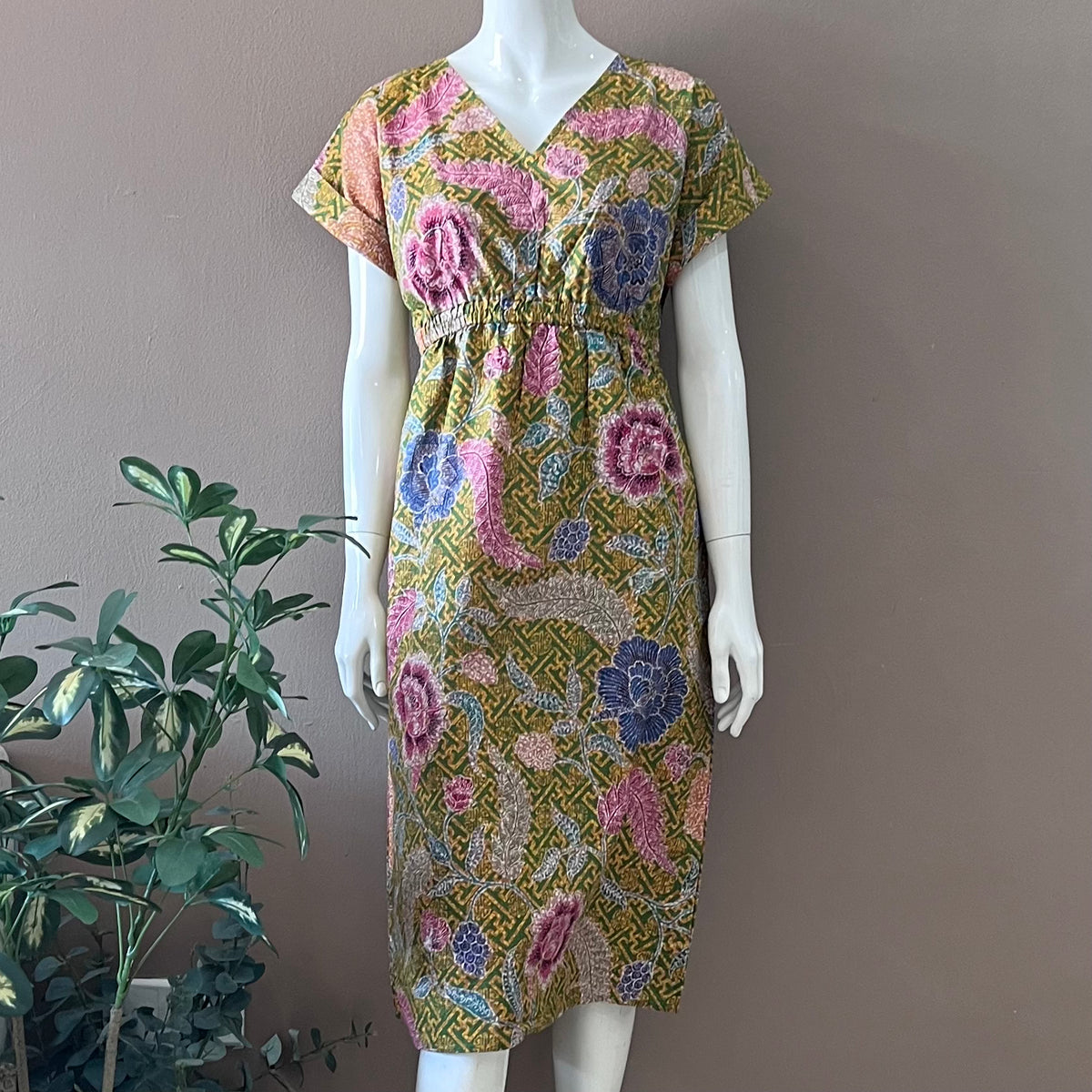 Spring Empire Batik Dress - XS