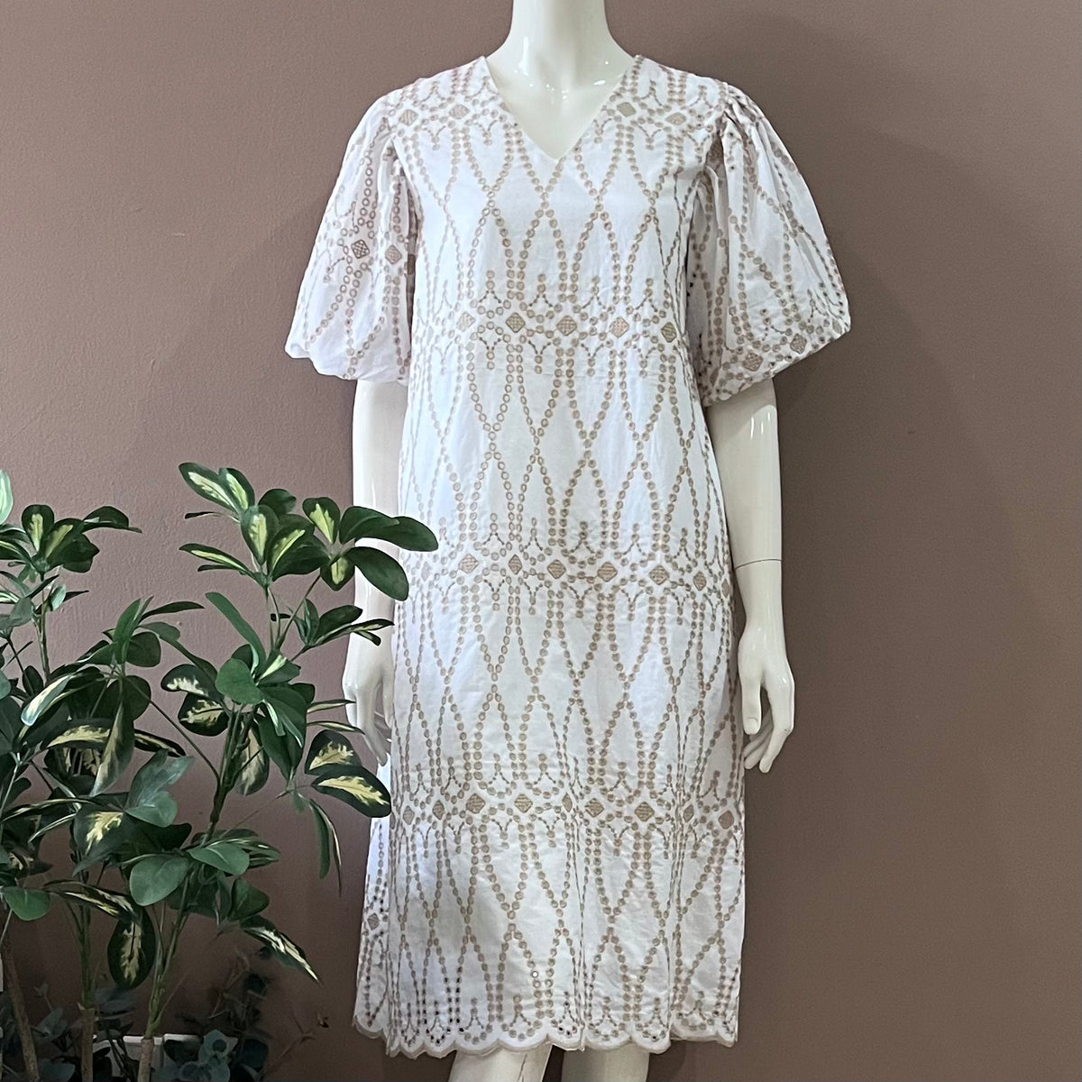 Eyelet Midi Dress