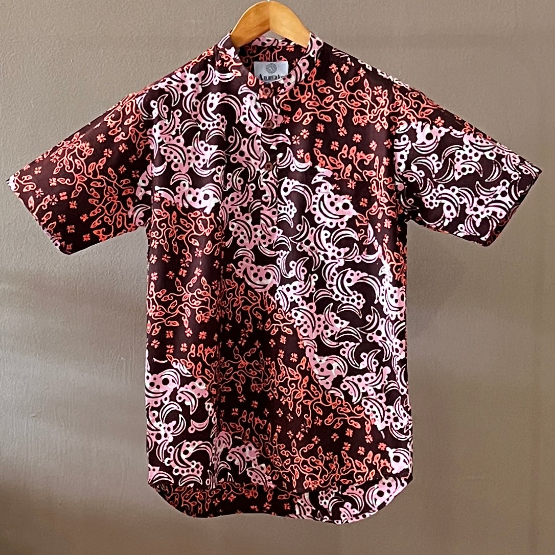 Batik Men's Mandarin Collar Shirt - XXL